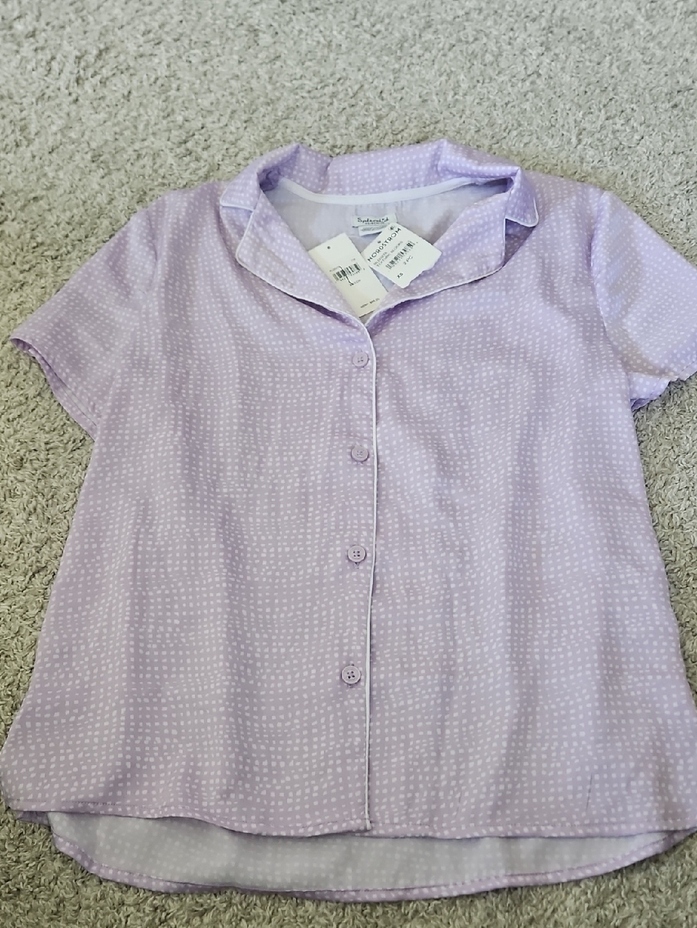 Splendid Lavender Dot Short Sleeve Pajama Top